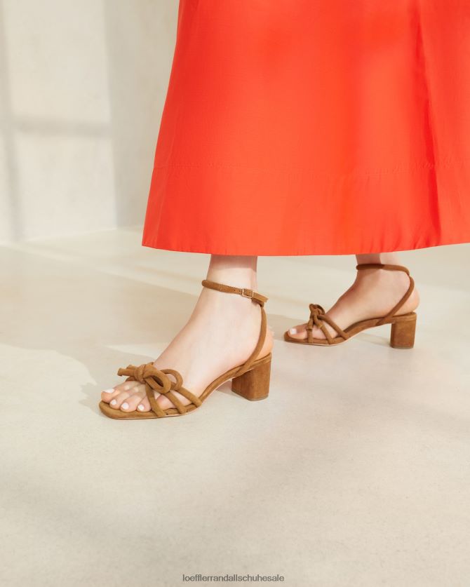 Frauen Loeffler Randall Sandale mit mittlerem Absatz und Mikel-Schleife Kakao Schuhe 84682462