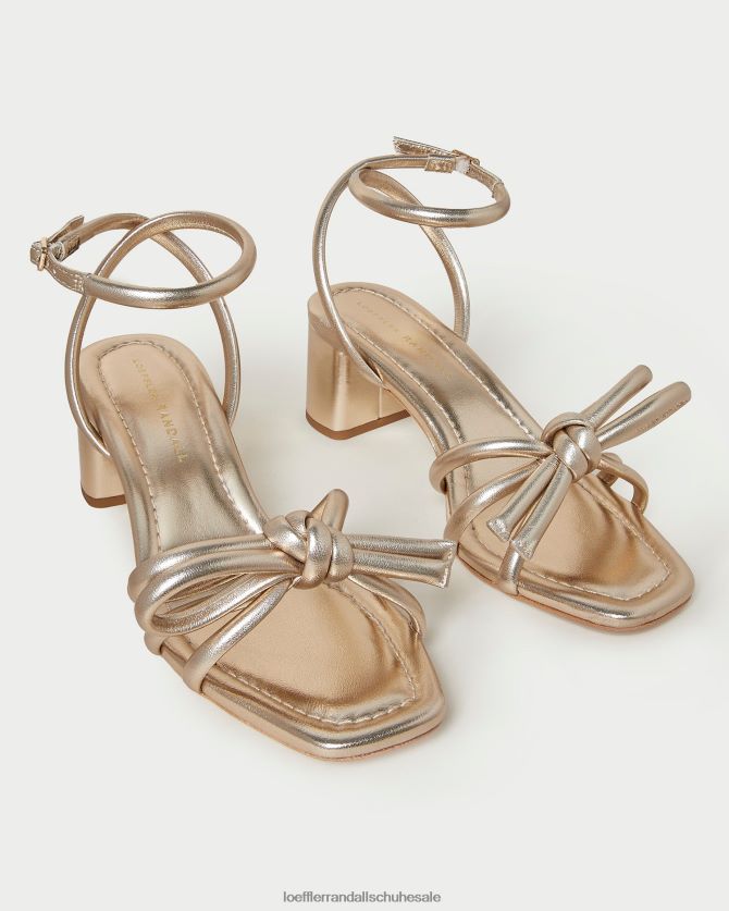 Frauen Loeffler Randall Sandale mit mittlerem Absatz und Mikel-Schleife Sekt Schuhe 84682422