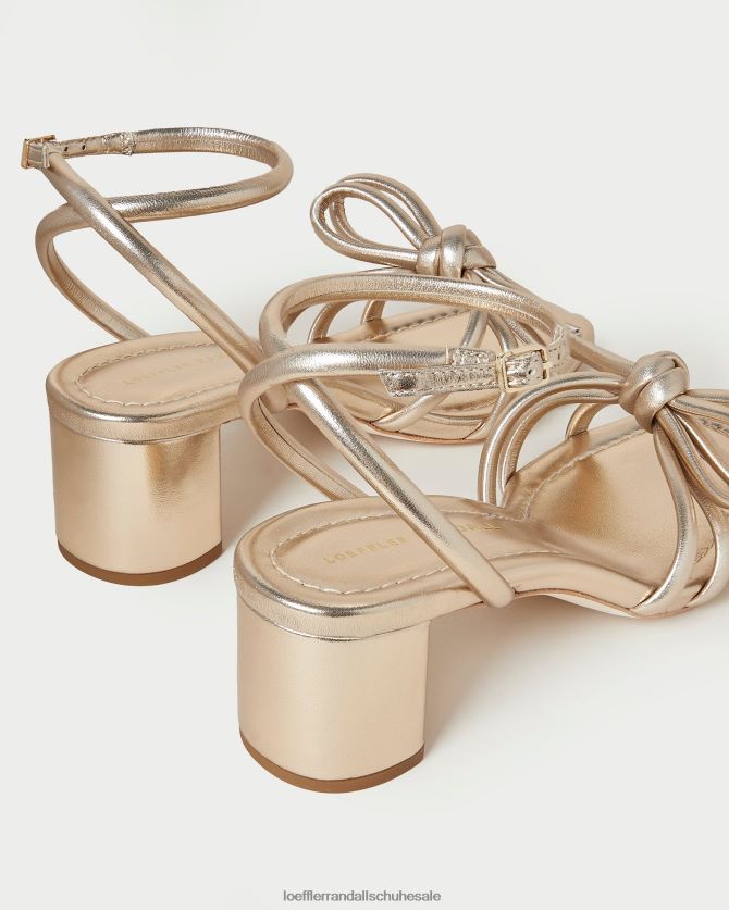 Frauen Loeffler Randall Sandale mit mittlerem Absatz und Mikel-Schleife Sekt Schuhe 84682422