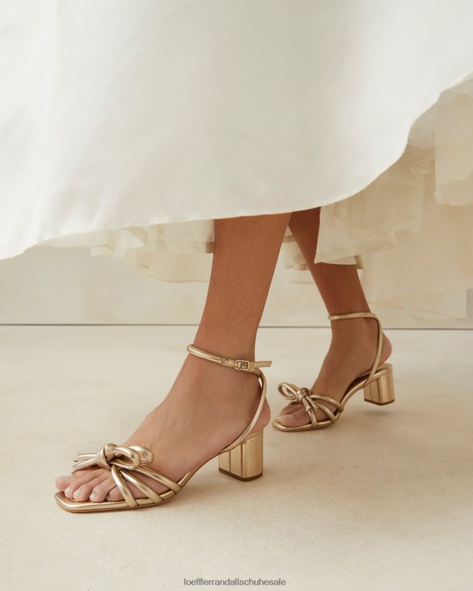 Frauen Loeffler Randall Sandale mit mittlerem Absatz und Mikel-Schleife Sekt Schuhe 84682422