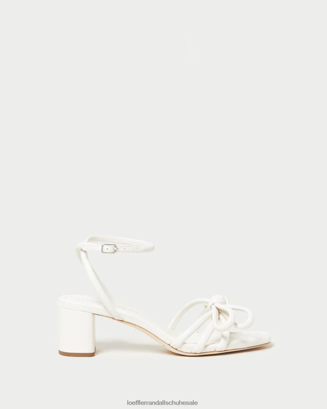 Frauen Loeffler Randall Sandale mit mittlerem Absatz und Mikel-Schleife Weiß Schuhe 84682424