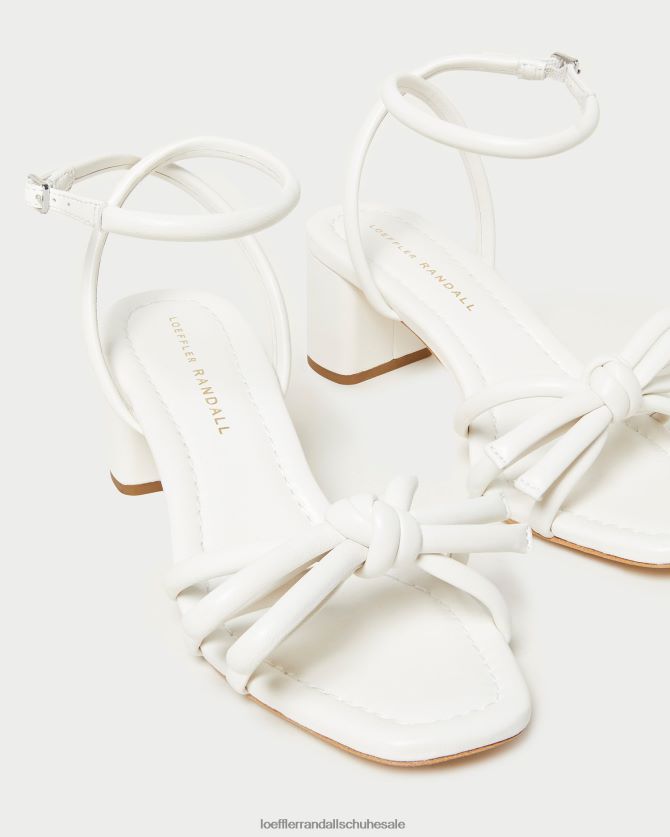 Frauen Loeffler Randall Sandale mit mittlerem Absatz und Mikel-Schleife Weiß Schuhe 84682424