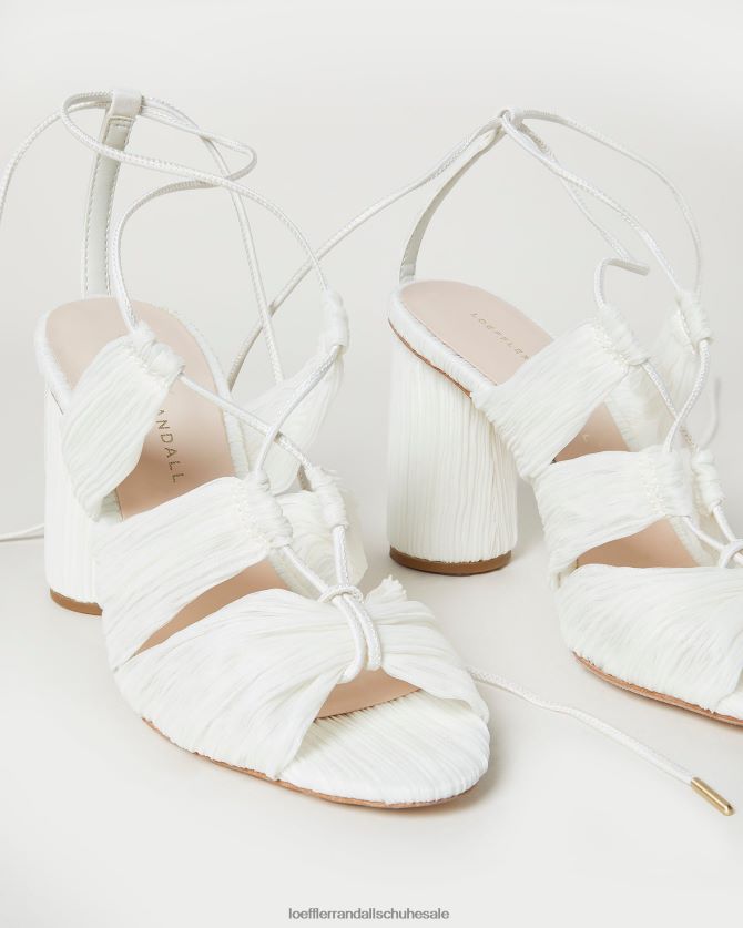 Frauen Loeffler Randall Teresa plissierte Schnürsandale Perle Schuhe 84682483