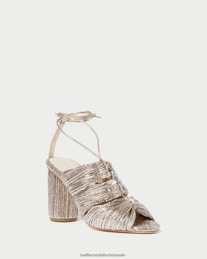 Frauen Loeffler Randall Teresa plissierte Schnürsandale Sekt Schuhe 84682495