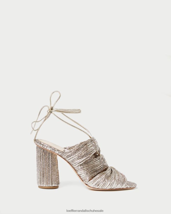 Frauen Loeffler Randall Teresa plissierte Schnürsandale Sekt Schuhe 84682495