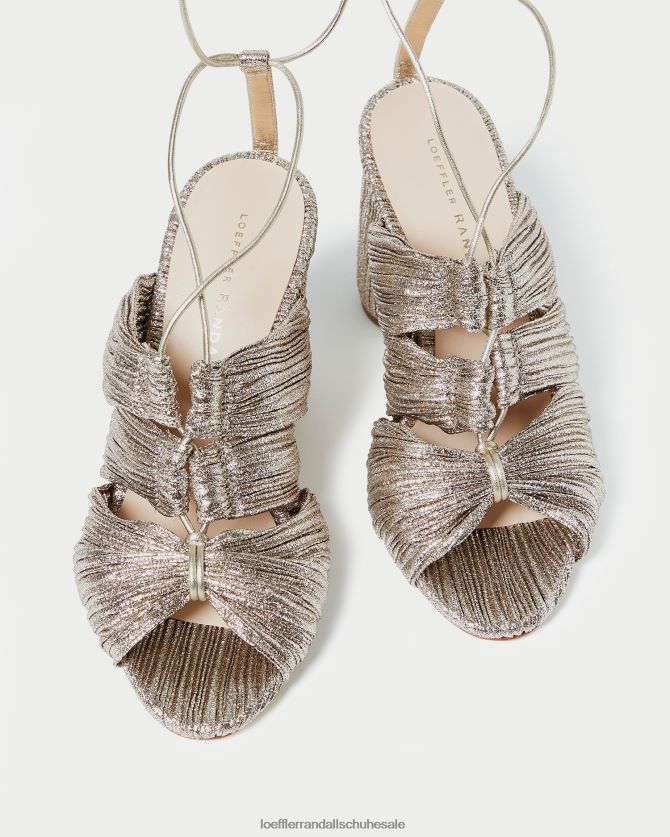 Frauen Loeffler Randall Teresa plissierte Schnürsandale Sekt Schuhe 84682495