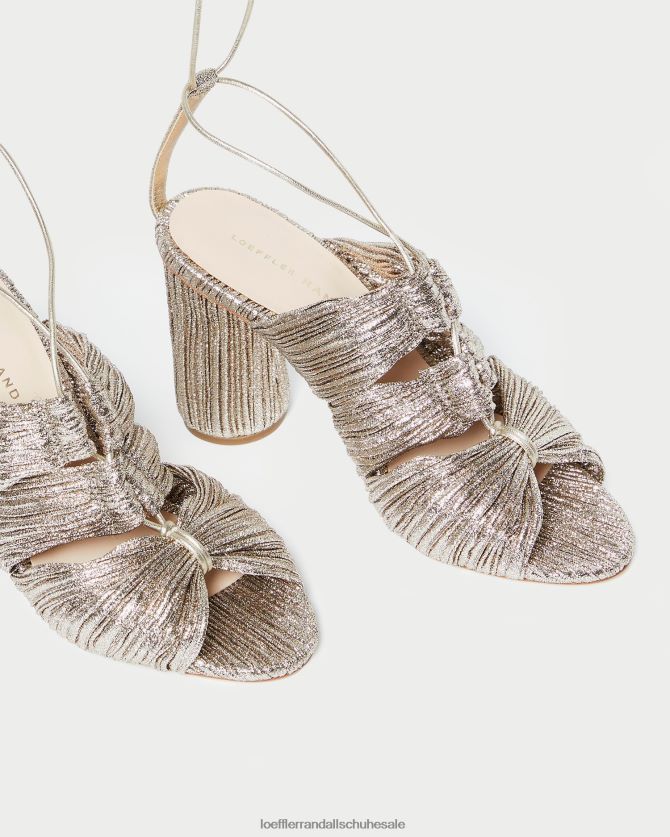 Frauen Loeffler Randall Teresa plissierte Schnürsandale Sekt Schuhe 84682495