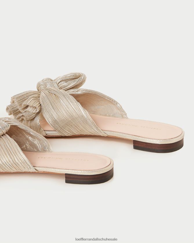 Frauen Loeffler Randall Daphne-Slipper mit plissierter Schleife Platin Schuhe 846824100