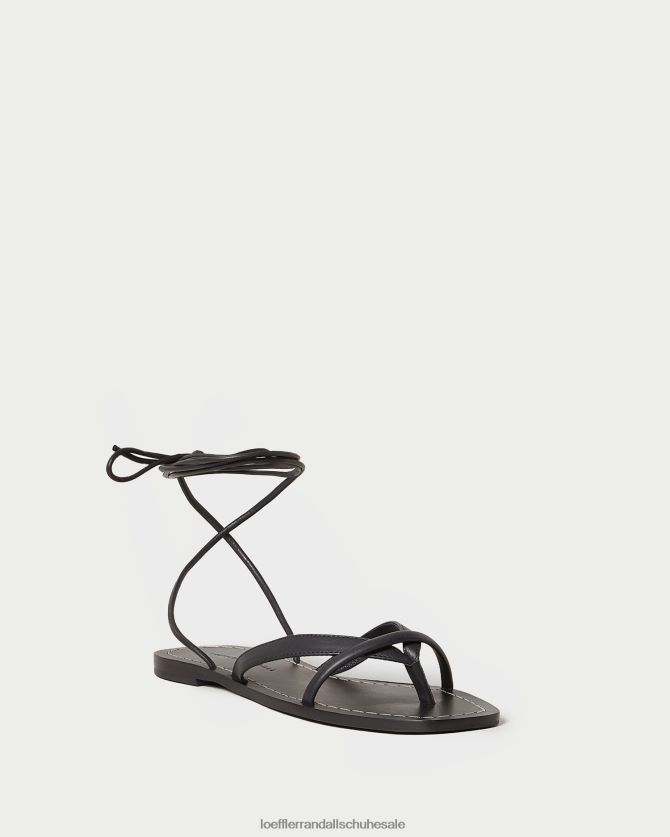 Frauen Loeffler Randall Lilla Zehensteg-Wickelsandale Schwarz Schuhe 846824114