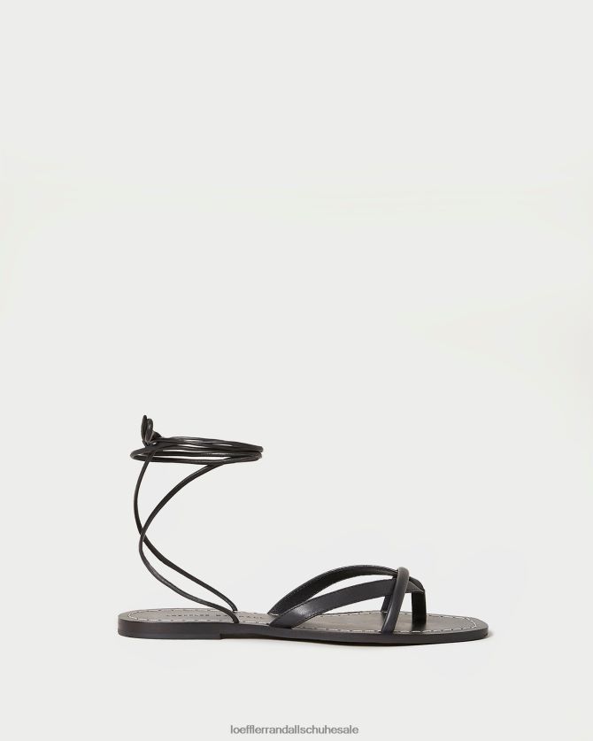 Frauen Loeffler Randall Lilla Zehensteg-Wickelsandale Schwarz Schuhe 846824114