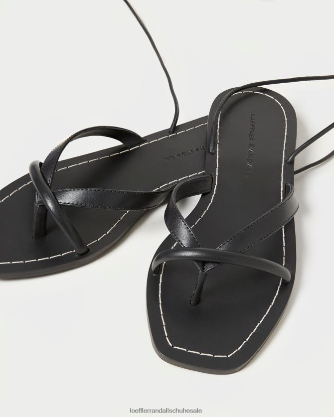 Frauen Loeffler Randall Lilla Zehensteg-Wickelsandale Schwarz Schuhe 846824114