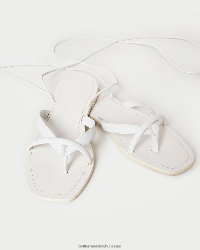 Frauen Loeffler Randall Lilla weiße Zehensteg-Wickelsandale Wüstenweiß Schuhe 846824118