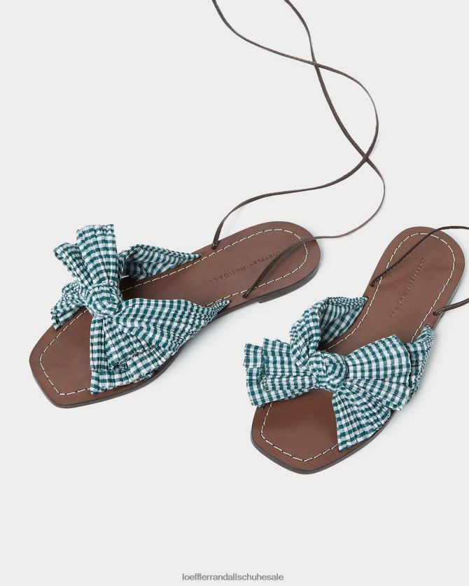 Frauen Loeffler Randall Pfingstrosenschleife Mini grüner Gingham Schuhe 846824136