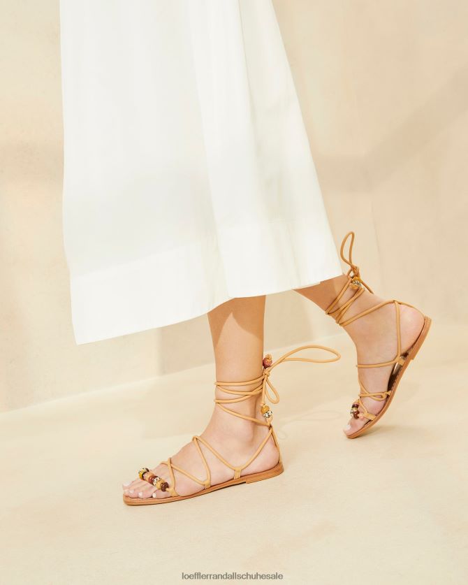 Frauen Loeffler Randall Schnürsandale mit Colleen-Knoten Honig Schuhe 846824135