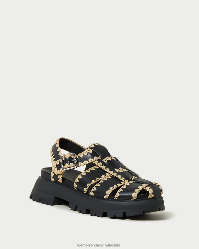 Frauen Loeffler Randall Talia Käfigsandale schwarz/natur Schuhe 846824125