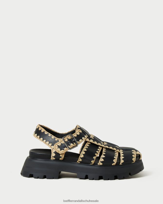 Frauen Loeffler Randall Talia Käfigsandale schwarz/natur Schuhe 846824125