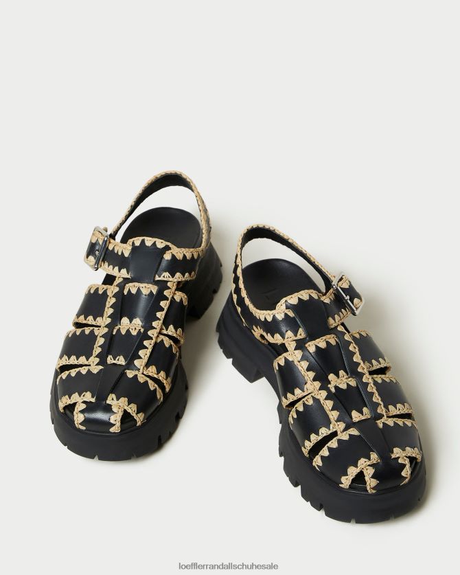Frauen Loeffler Randall Talia Käfigsandale schwarz/natur Schuhe 846824125