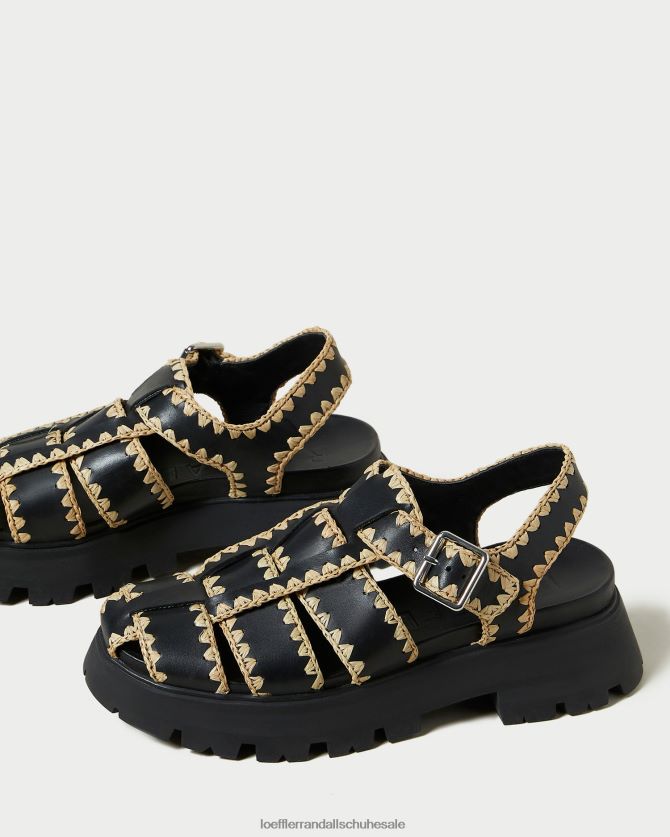 Frauen Loeffler Randall Talia Käfigsandale schwarz/natur Schuhe 846824125