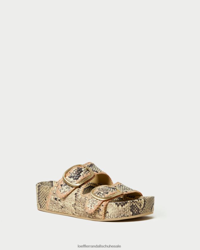 Frauen Loeffler Randall Theo-Sandale mit Fußbett Knochen/Rosa Schuhe 846824113