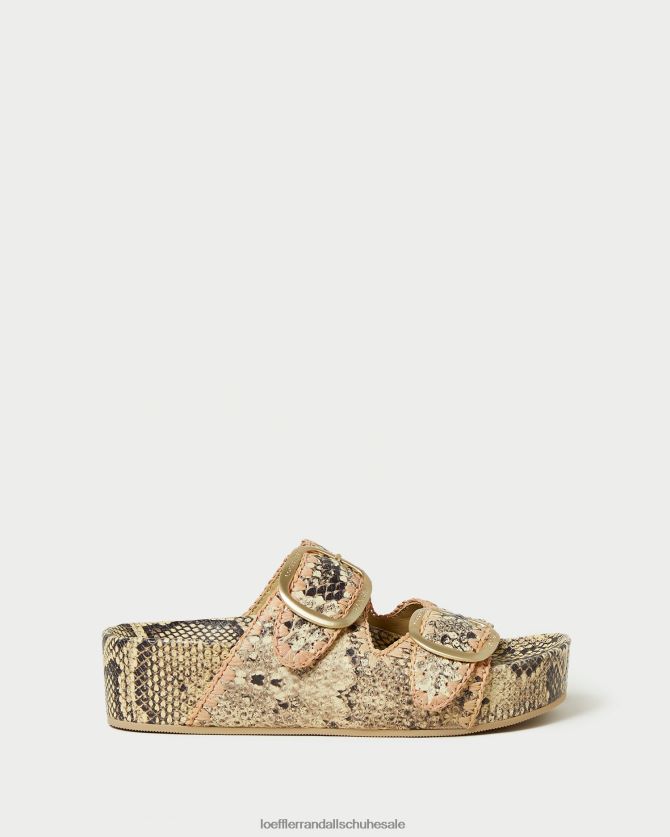 Frauen Loeffler Randall Theo-Sandale mit Fußbett Knochen/Rosa Schuhe 846824113