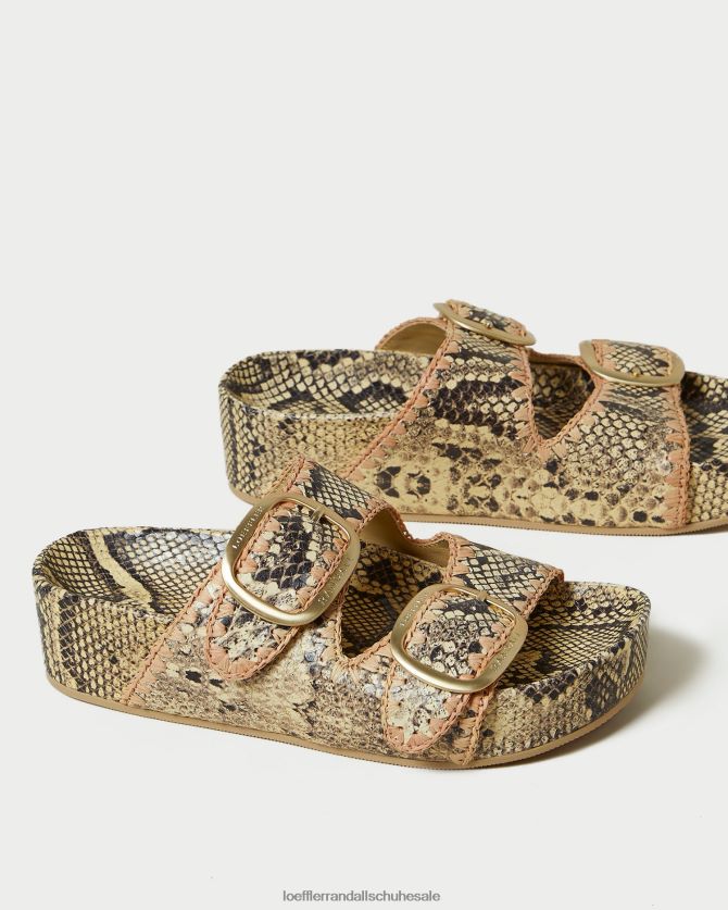 Frauen Loeffler Randall Theo-Sandale mit Fußbett Knochen/Rosa Schuhe 846824113