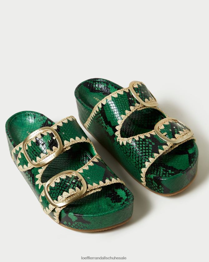 Frauen Loeffler Randall Theo-Sandale mit Fußbett grün/natur Schuhe 846824120
