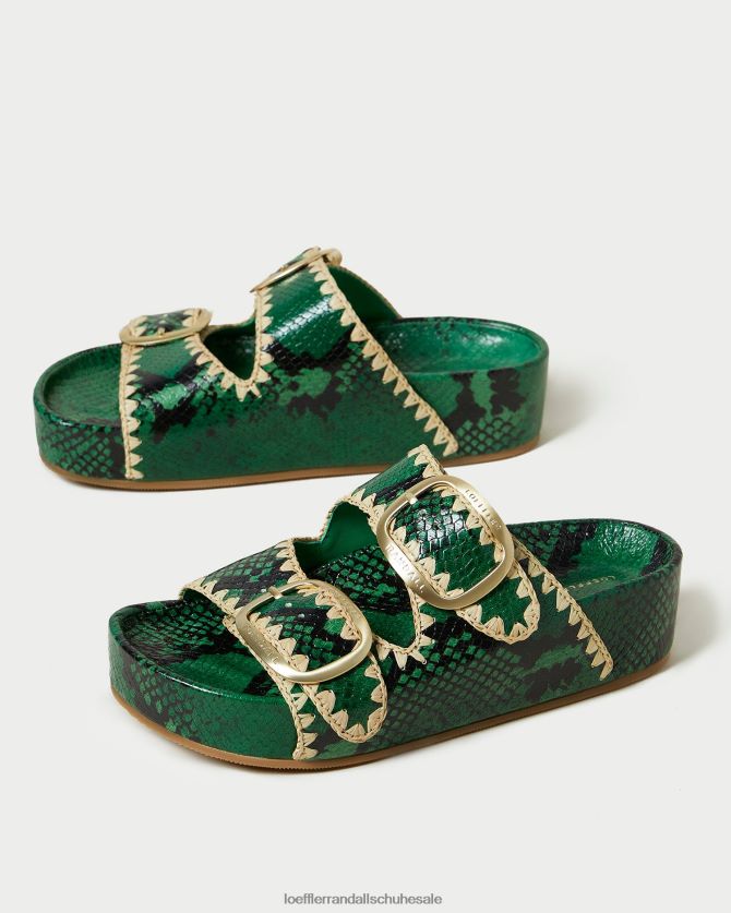Frauen Loeffler Randall Theo-Sandale mit Fußbett grün/natur Schuhe 846824120