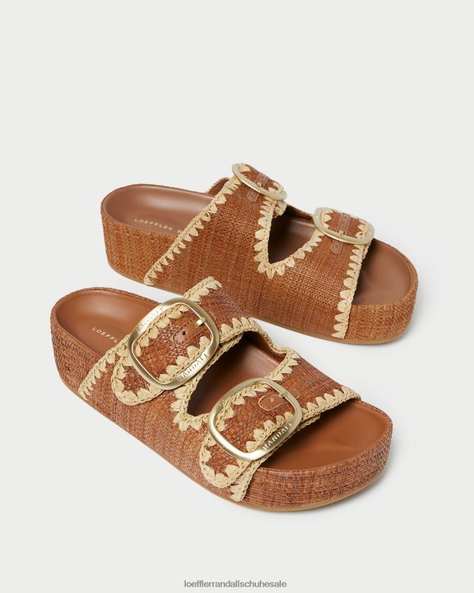 Frauen Loeffler Randall Theo braune Sandale mit Fußbett cuona/natürlich Schuhe 846824121