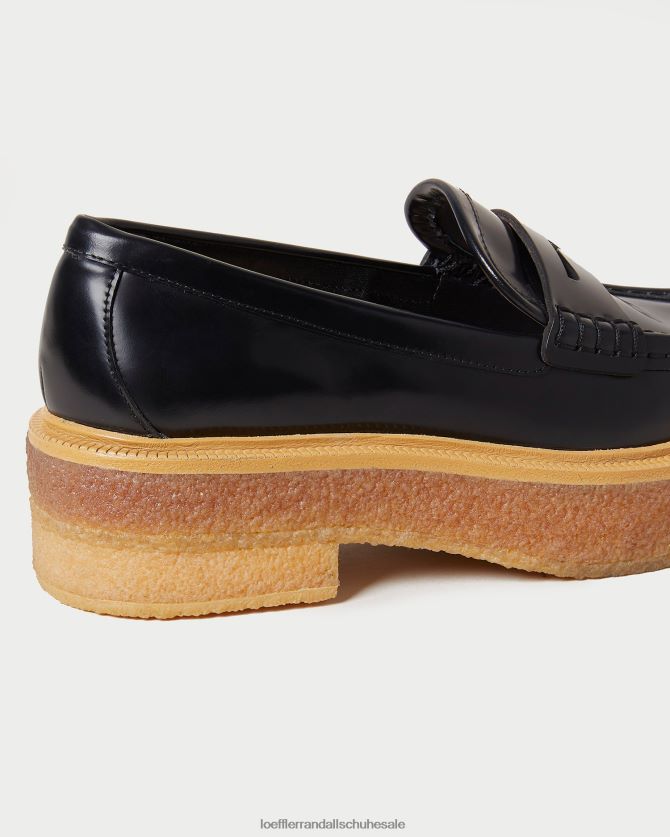 Frauen Loeffler Randall Rikki-Plateau-Loafer Schwarz Schuhe 846824311