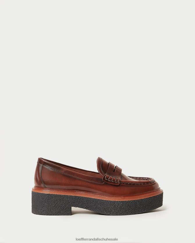 Frauen Loeffler Randall Rikki-Plateau-Loafer braun Schuhe 846824312