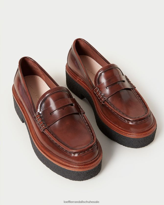 Frauen Loeffler Randall Rikki-Plateau-Loafer braun Schuhe 846824312