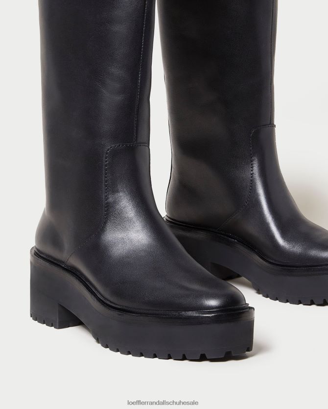 Frauen Loeffler Randall Carlee hoher Stollenstiefel Schwarz Schuhe 846824290
