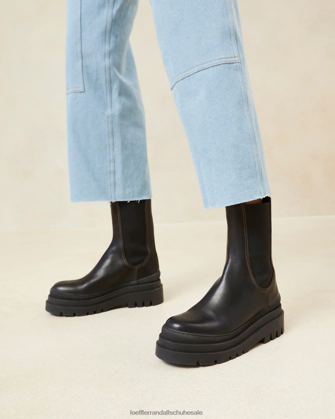 Frauen Loeffler Randall Carlota-Stiefel mit klobigem Stollen Schwarz Schuhe 846824291