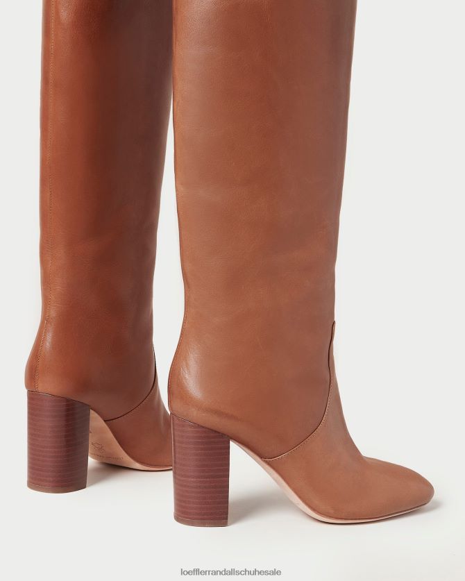 Frauen Loeffler Randall goldener hoher Stiefel Safari Schuhe 846824278