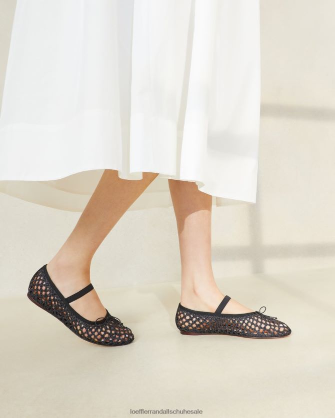 Frauen Loeffler Randall Ballerinas von Leonie schwarze Häkelarbeit Schuhe 846824301