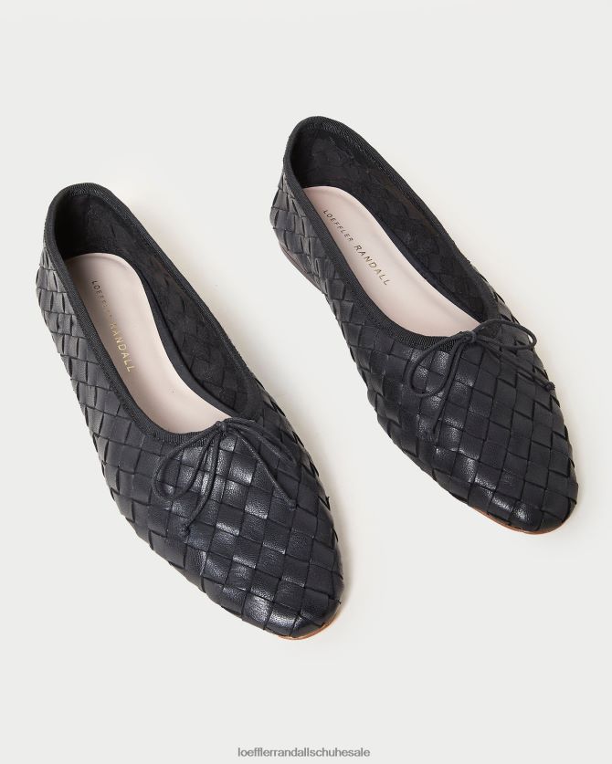 Frauen Loeffler Randall Landry gewebte Ballerinas Schwarz Schuhe 846824306