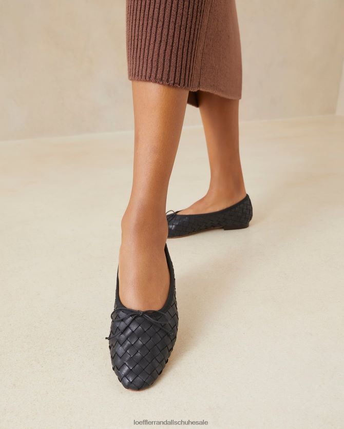 Frauen Loeffler Randall Landry gewebte Ballerinas Schwarz Schuhe 846824306