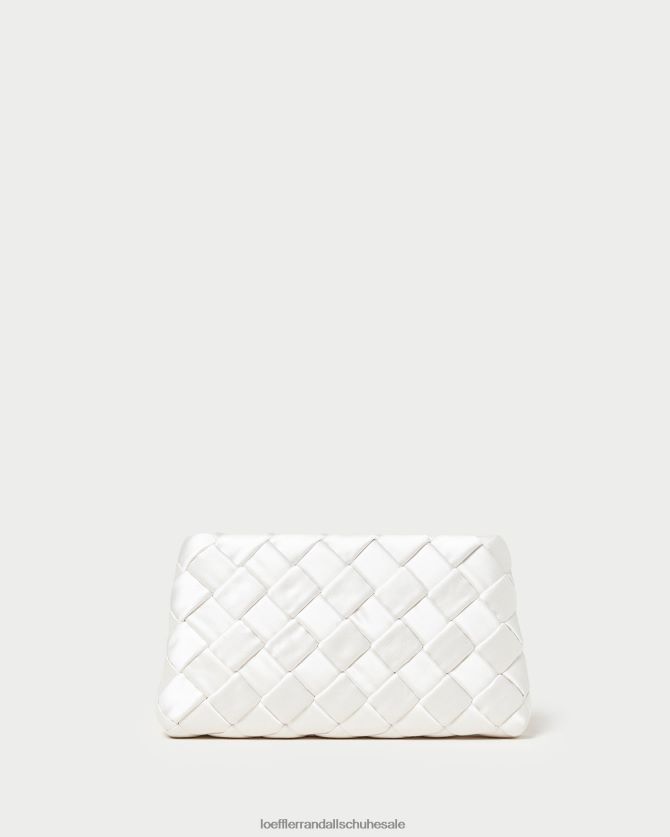 Frauen Loeffler Randall Aviva gewebte Puff-Clutch Creme Taschen 846824351