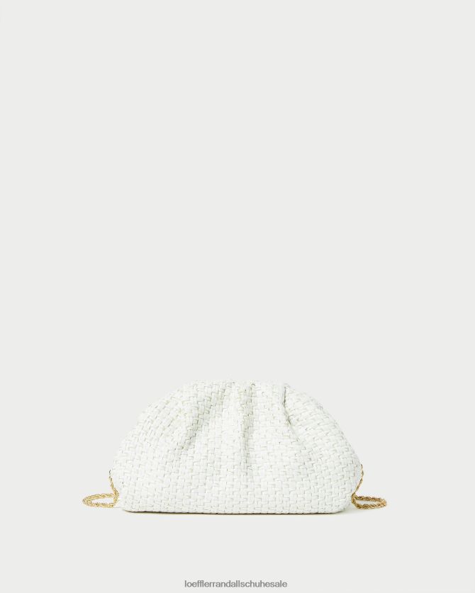 Frauen Loeffler Randall Bailey Kuppel-Clutch aus Bast Weiß Taschen 846824398