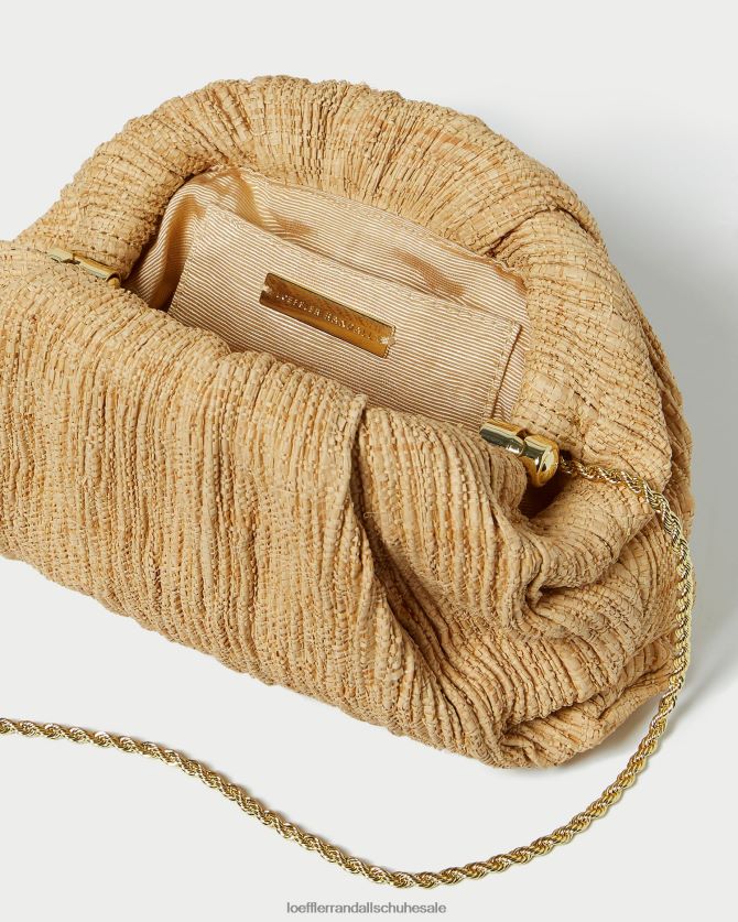 Frauen Loeffler Randall Bailey Plissee-Clutch mit Kuppel natürlich Taschen 846824367