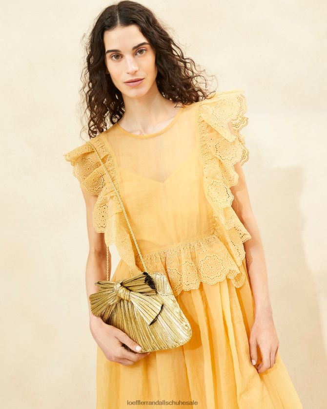 Frauen Loeffler Randall Clutch mit Rayne-Schleife oro Taschen 846824384