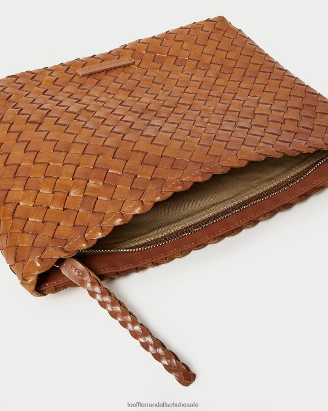 Frauen Loeffler Randall Flache, gewebte Marissa-Clutch Holz Taschen 846824353