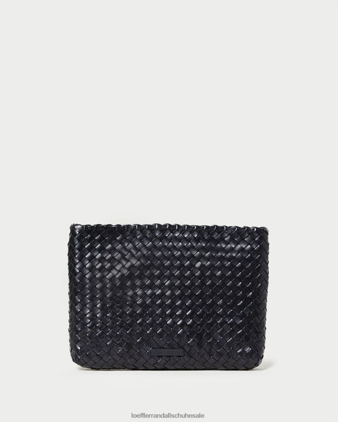 Frauen Loeffler Randall Flache, gewebte Marissa-Clutch Schwarz Taschen 846824352