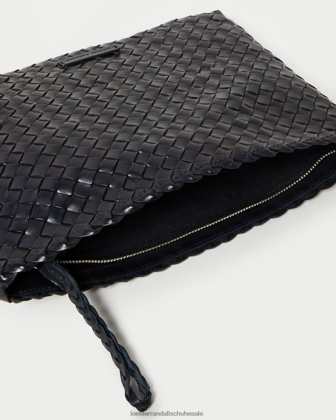 Frauen Loeffler Randall Flache, gewebte Marissa-Clutch Schwarz Taschen 846824352