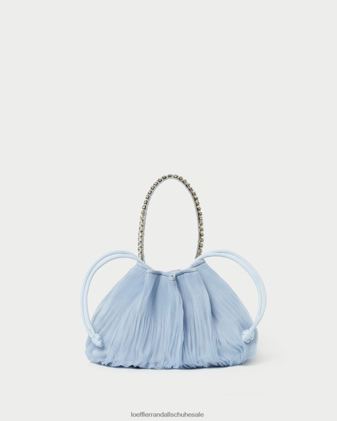 Frauen Loeffler Randall Layne-Faltenbeutel mit Strasssteinen Blau Taschen 846824370