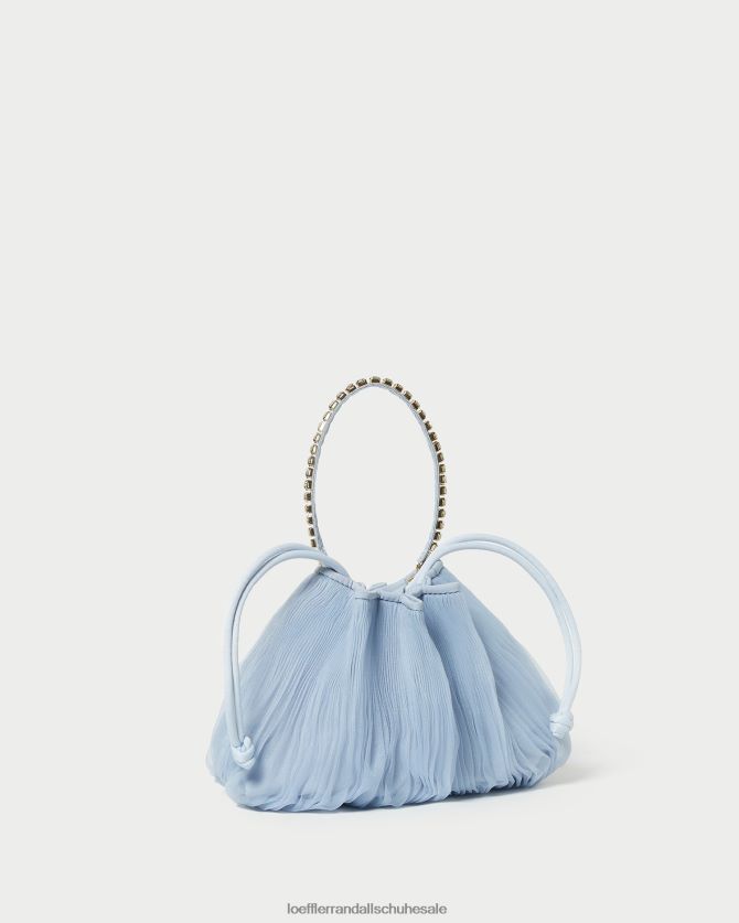 Frauen Loeffler Randall Layne-Faltenbeutel mit Strasssteinen Blau Taschen 846824370