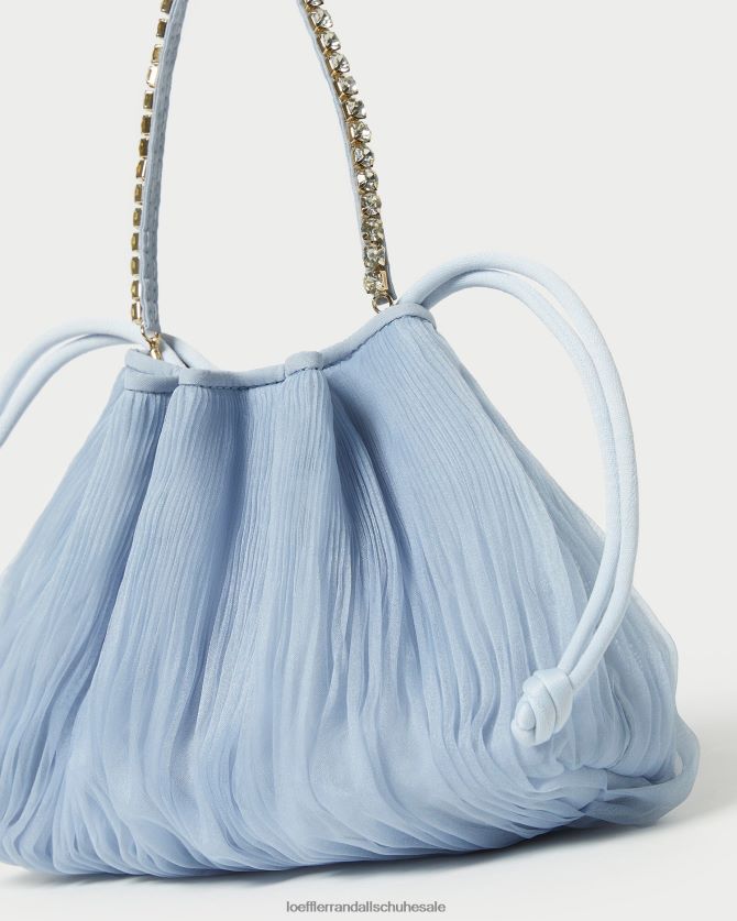 Frauen Loeffler Randall Layne-Faltenbeutel mit Strasssteinen Blau Taschen 846824370