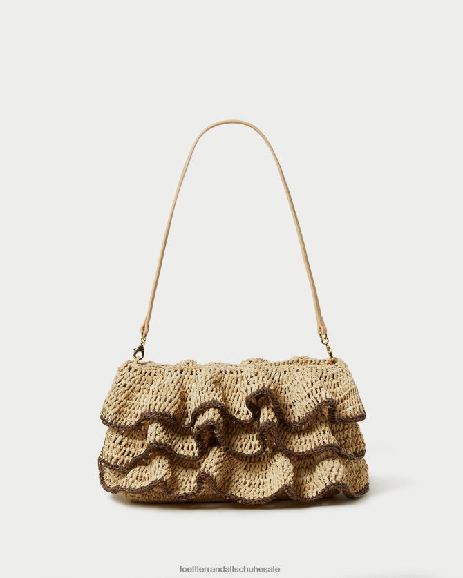 Frauen Loeffler Randall Odette-Rüschen-Clutch natur/braun Taschen 846824374