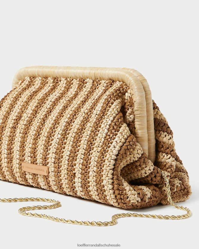 Frauen Loeffler Randall Trudie-Rahmenkupplung natur/braun Taschen 846824392