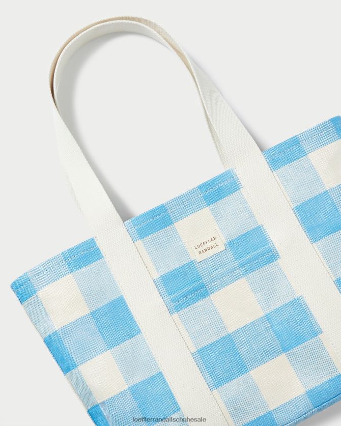 Frauen Loeffler Randall Bennett mittelgroße Tragetasche blauer Gingham Taschen 846824319
